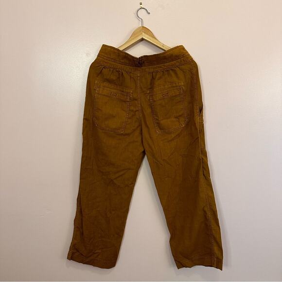 Free People Wide Leg Cotton Cargo Pants Brown Drawstring Waist 6 - Picture 8 of 8